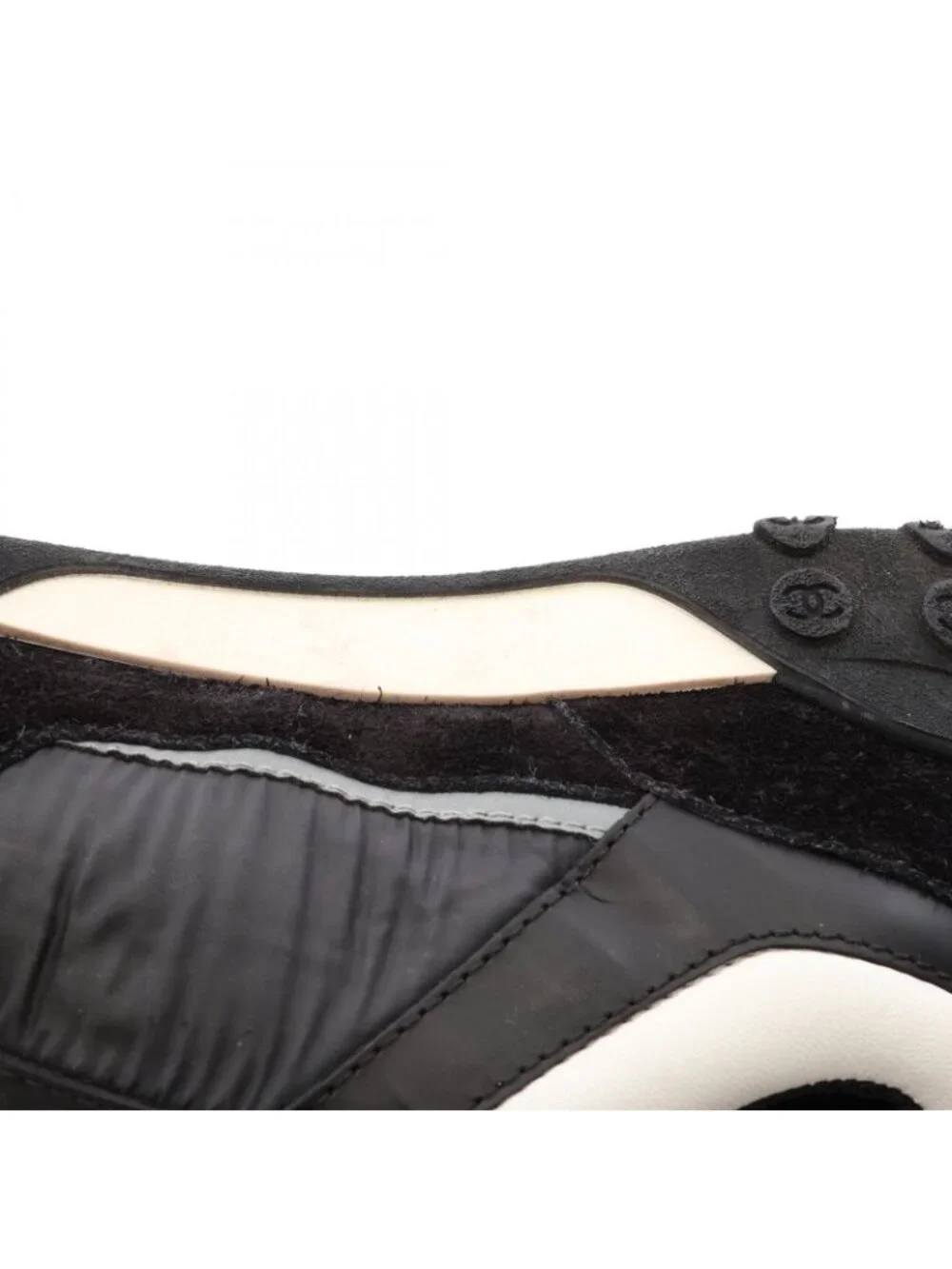 Chanel Sneakers CC Logo Nylon Suede
